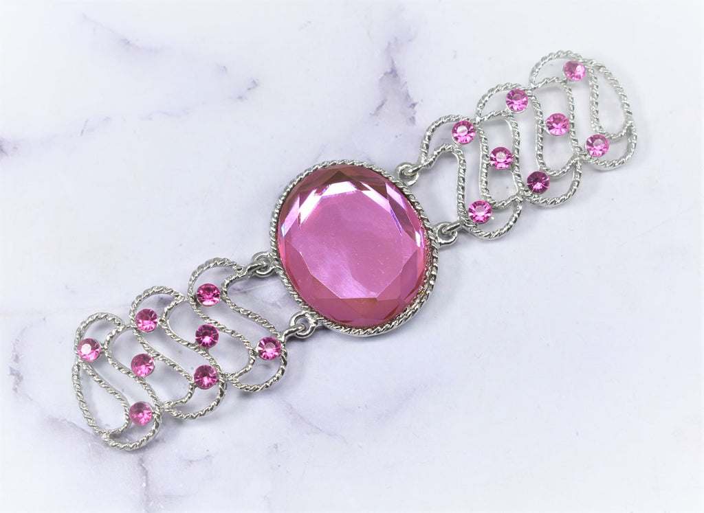 Pink Gemstone Connector| Pink Rhinestone Applique Connector | Pink Gemstone Applique | Silver Rhinestone Applique | DIY Design | Target Trim