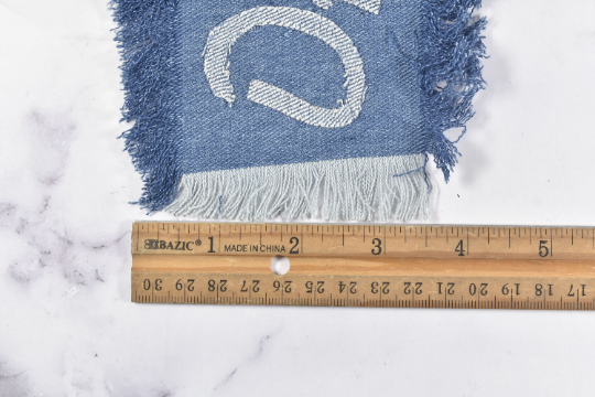 Denim "DESTROY" Applique 9 " x 4.50" | Embroidered Applique | Applique for Bags, Shirts, Jeans, Jackets, Hats, and Backpacks | Destroy Patch Applique | Target Trim