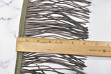 Faux Leather Fringe Trim | Black and Gray Fringe Trim | Ultra Suede Leather Fringe Trim | Fringe Trim | Trim