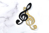 Embroidered Music Note Symbol Patch | Shiny Music Symbol Patch | Music Note Patch Applique | Gold Music Note