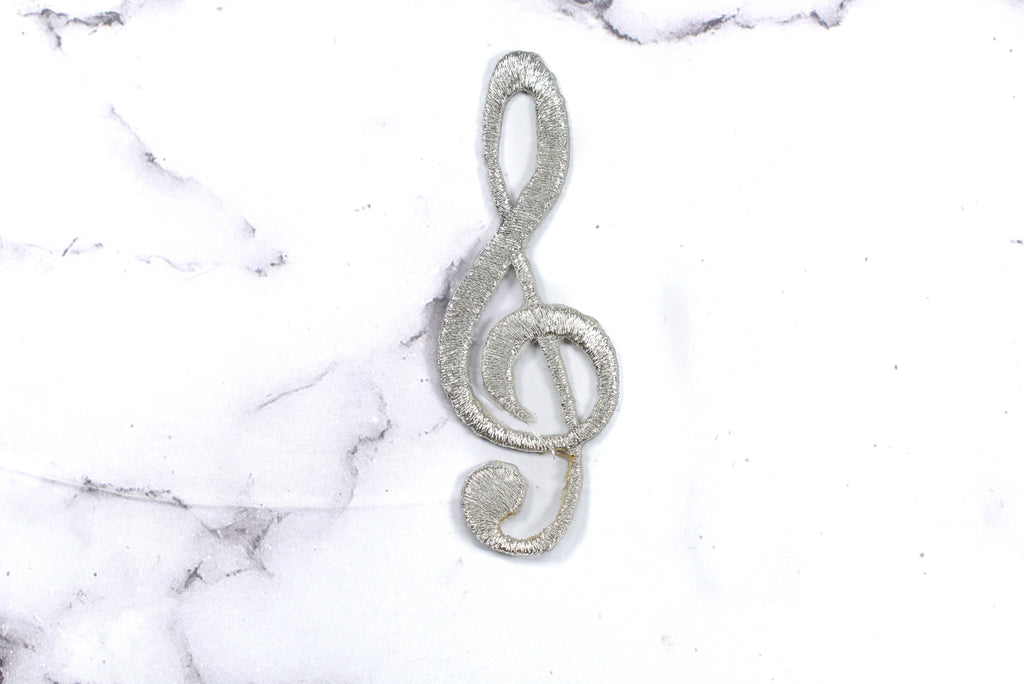 Embroidered Music Note Symbol Patch | Shiny Music Symbol Patch | Music Note Patch Applique | Gold Music Note