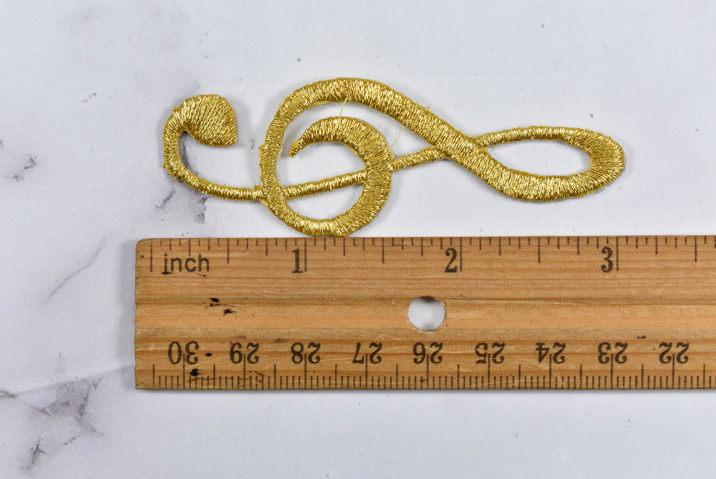 Embroidered Music Note Symbol Patch | Shiny Music Symbol Patch | Music Note Patch Applique | Gold Music Note