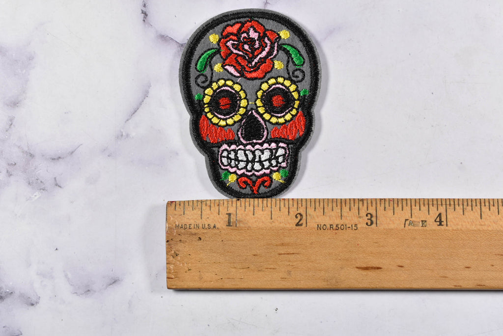 Sugar Skull Patch - Day of the Dead Patch - Iron On Sugar Skull Patch Applique - Target Trim