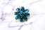 Blue Rhinestone Brooch with Pin | Vintage Blue Flower Brooch | Classy Floral Brooch