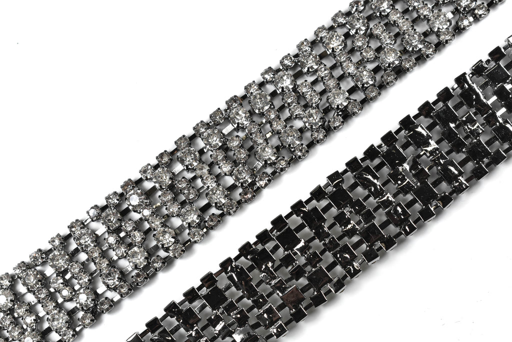 Rhinestone Trim Applique | Rhinestone Trim sold by the Piece | Elegant Rhinestone Applique