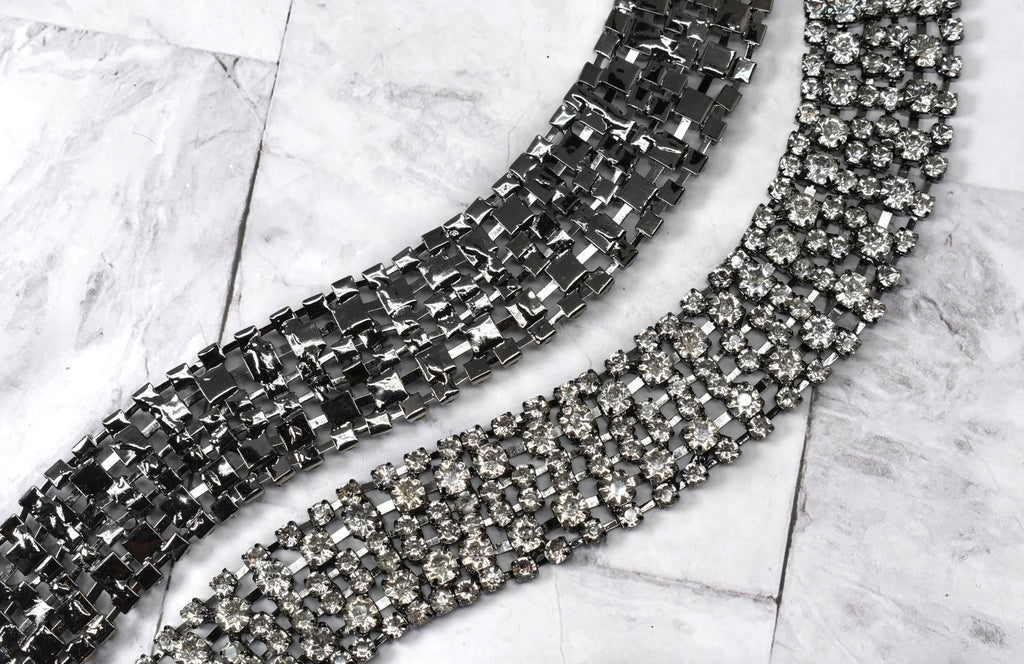 Rhinestone Trim Applique | Rhinestone Trim sold by the Piece | Elegant Rhinestone Applique