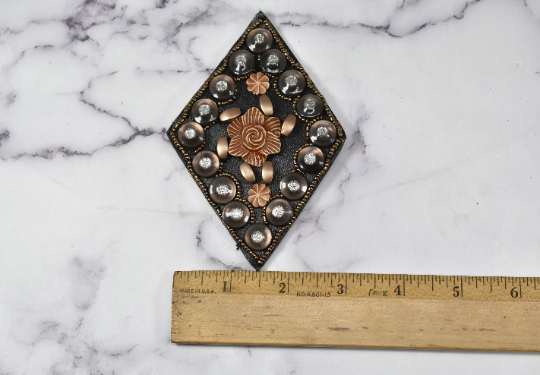 Beaded Iron-on Patch | Beaded Diamond Applique with a Golden Flower Design | Multi-Color Beaded Applique Patch | Patch | Applique - Target Trim