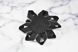 Satin Ribbon Zipper Applique | Black Flower Patch Applique | Zipper Satin Ribbon Glue on Flower Applique | DIY Fashion I Sew-on Applique- Target Trim
