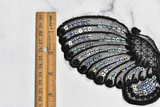 Sequin Butterfly Applique | Sew on Butterfly Applique | Hologram Butterfly with Sequin | Butterfly Applique | Black Butterfly 10" x 4.50" | Target Trim