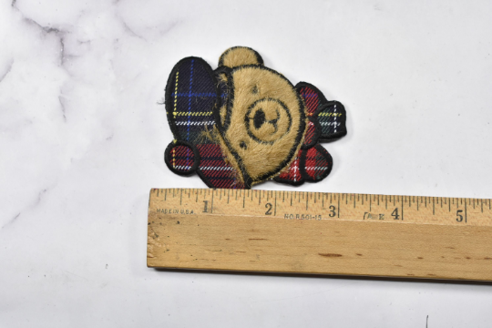 Cartoon Faux Fur Embroidered Brown Bear Patch  | Bear with Hat | Applique | Iron-On Patch Embroidered | DIY Fashion | Cute Teddy Bear Patch-Target Trim