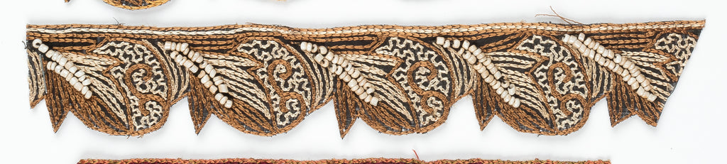 Floral Beaded Handcrafted Indian Trim WITH Fur - Target Trim