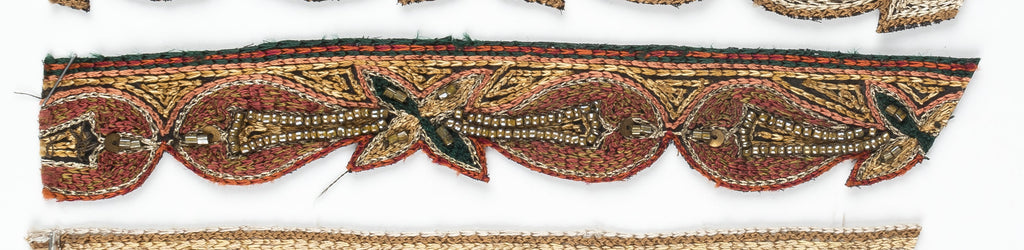 Hand-crafted Floral Trim with with Sequins and Beads 1" - 1 Yard