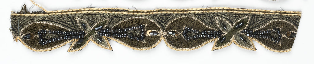 Hand-crafted Floral Trim with with Sequins and Beads 1" - 1 Yard