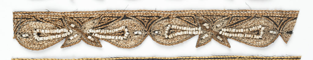 Hand-crafted Floral Trim with with Sequins and Beads 1" - 1 Yard