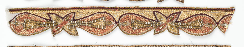 Hand-crafted Floral Trim with with Sequins and Beads 1" - 1 Yard