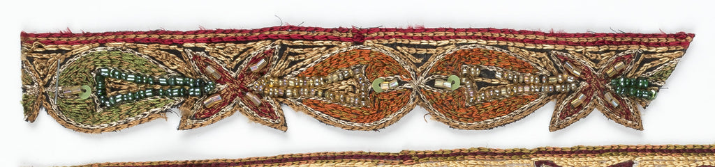 Hand-crafted Floral Trim with with Sequins and Beads 1" - 1 Yard