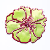 Magnolia Satin Flower applique with Embroidery Accent - Target Trim
