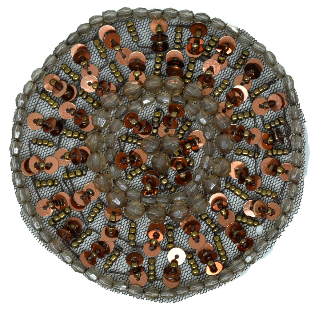 Round Beaded /Sequins Patch  Sew on Mesh Fabric / Apparels / Decorative