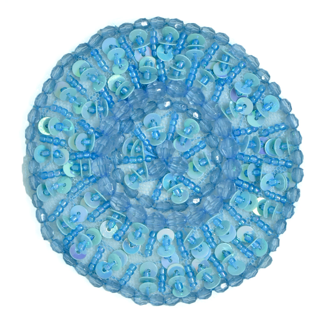 Round Beaded /Sequins Patch  Sew on Mesh Fabric / Apparels / Decorative