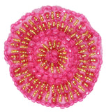 Round Beaded /Sequins Patch  Sew on Mesh Fabric / Apparels / Decorative