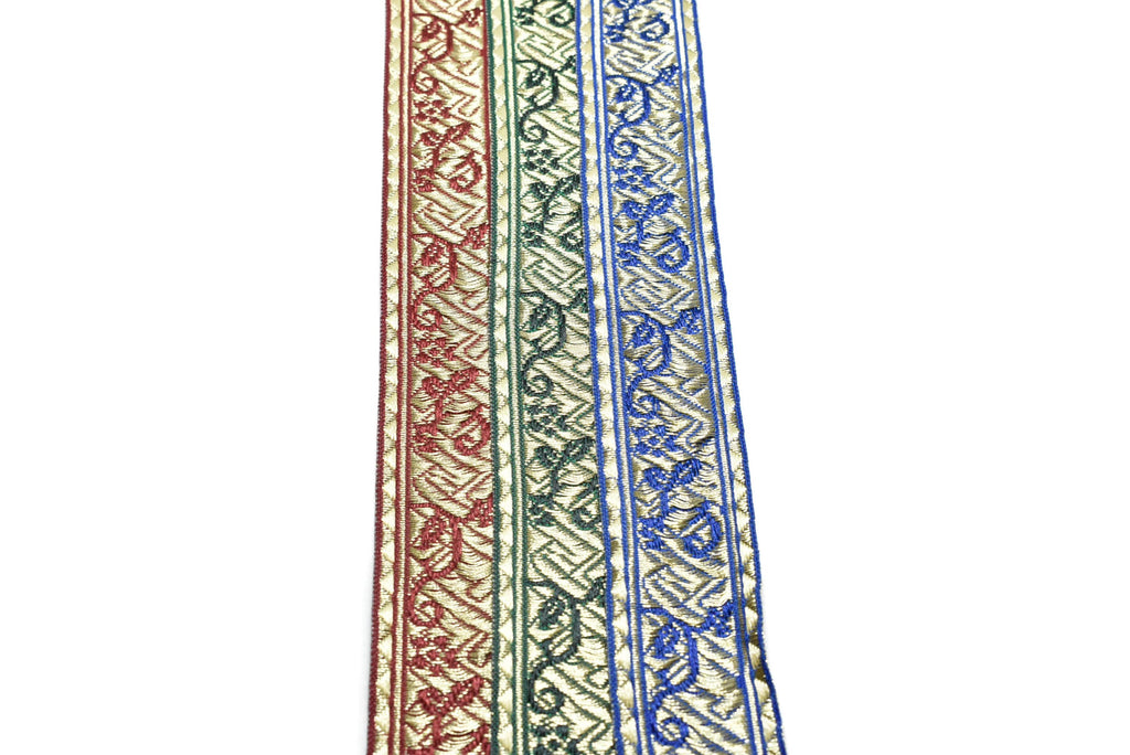 Floral Metallic Jacquard Ribbon 1.25"- 1 Yard