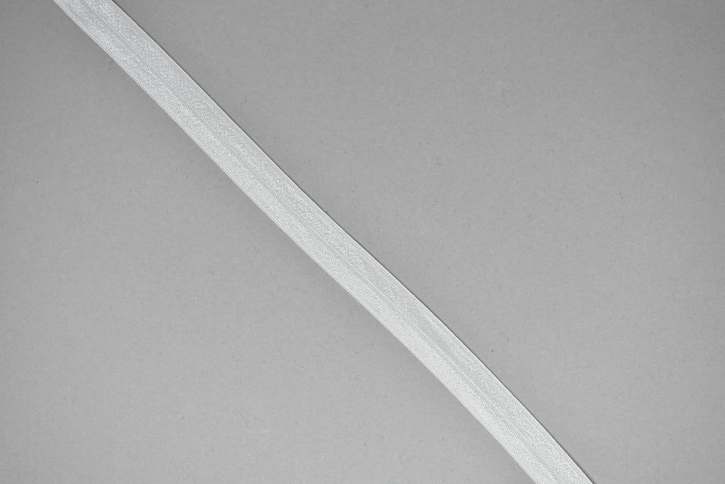 White Fold-Over Elastic (FOE) Trim