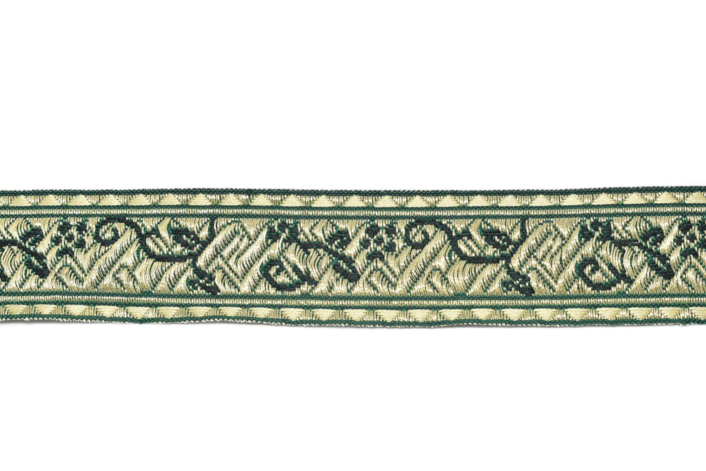 Floral Metallic Jacquard Ribbon 1.25"- 1 Yard