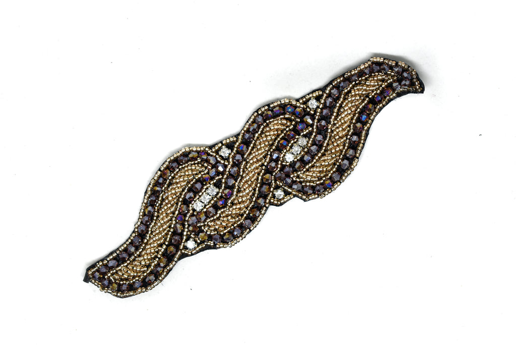 Unique Rhinestone, Beaded Applique 7" x 6" | Patch Applique - Target Trim