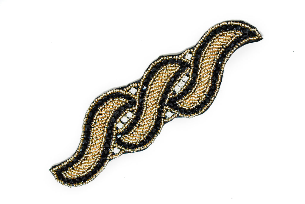 Unique Rhinestone, Beaded Applique 7" x 6" | Patch Applique - Target Trim