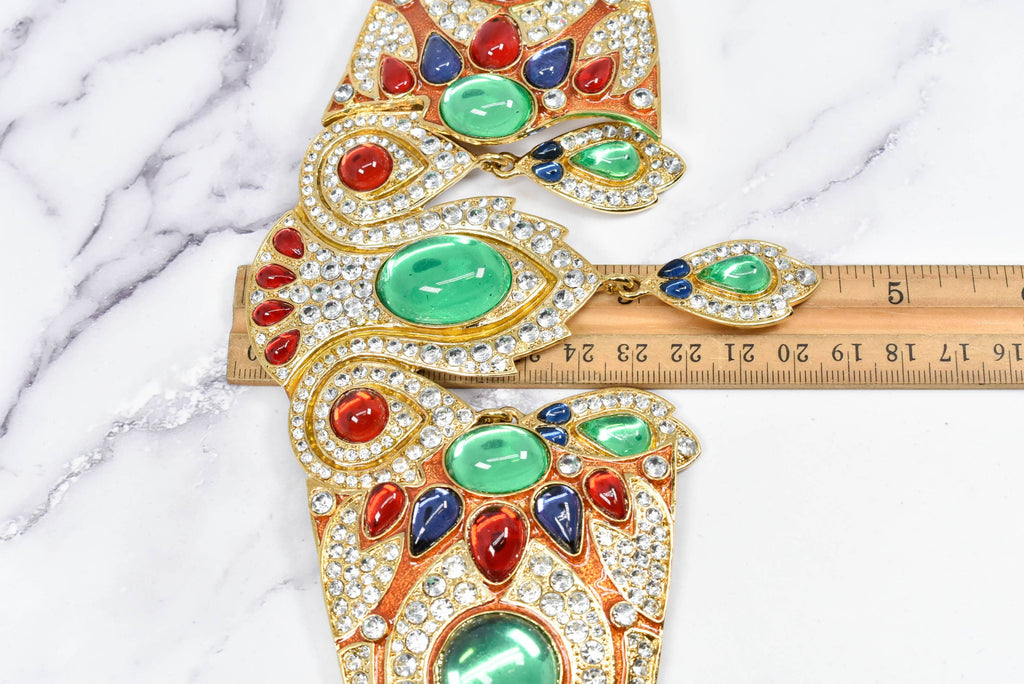 Dangling Rhinestone with Gem Buckle Applique