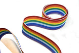 Rainbow Jacquard Woven Elastic- Stretchy Rainbow Trim 2" - 1 Yard