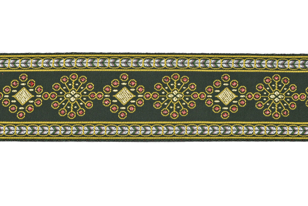 Circular Diamond Pattern Jacquard Ribbon 1.75" - 1 Yard