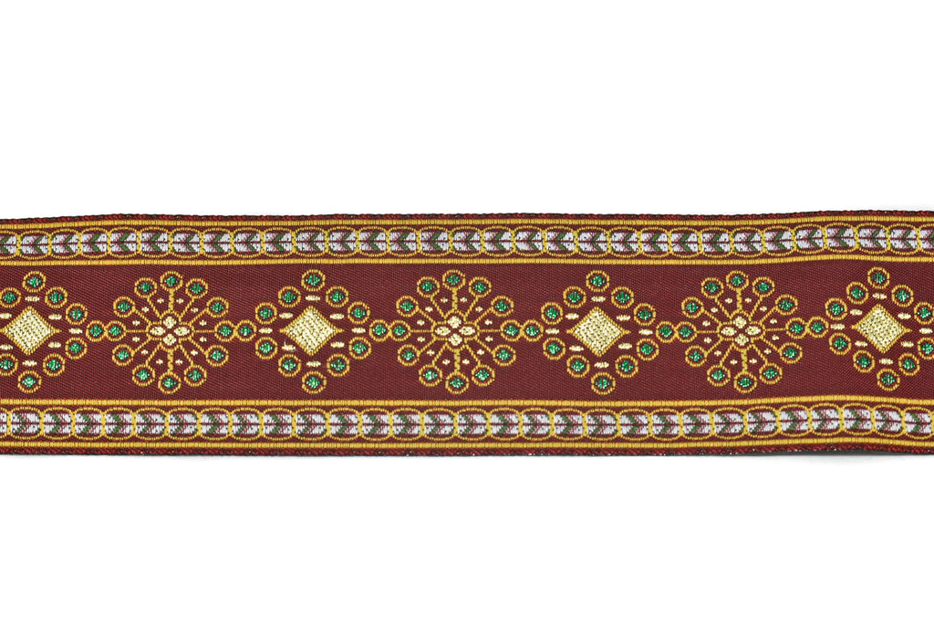 Circular Diamond Pattern Jacquard Ribbon 1.75" - 1 Yard