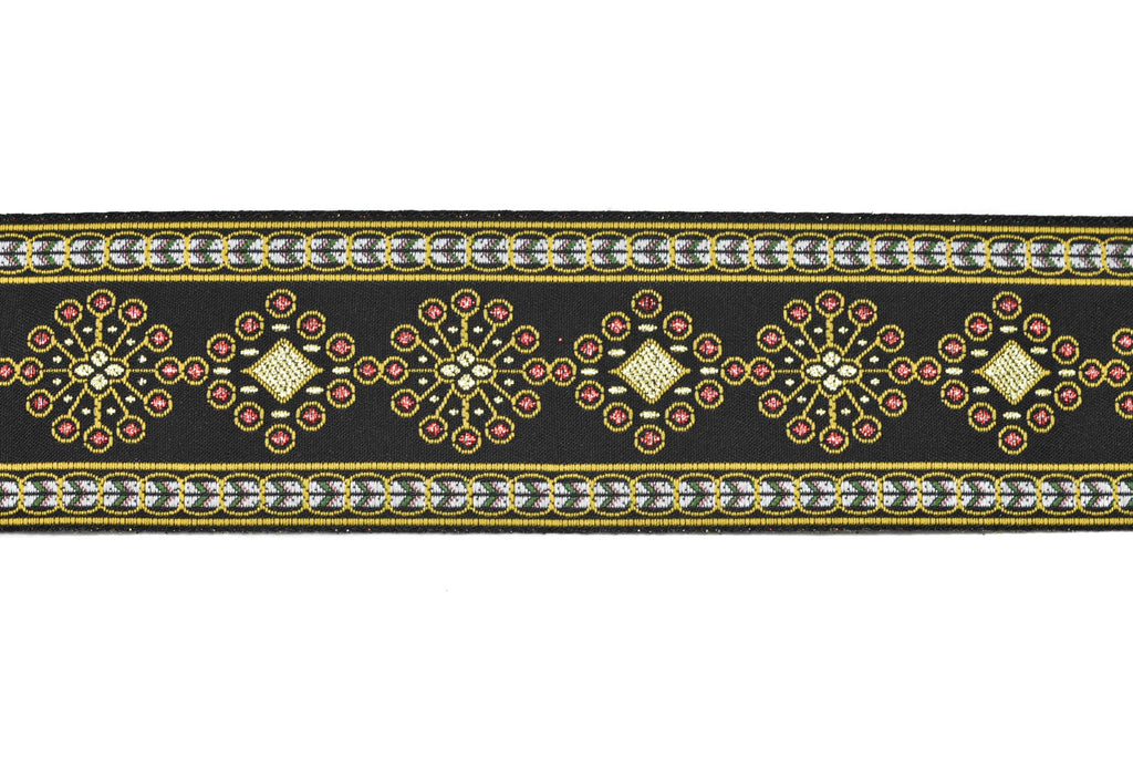 Circular Diamond Pattern Jacquard Ribbon 1.75" - 1 Yard