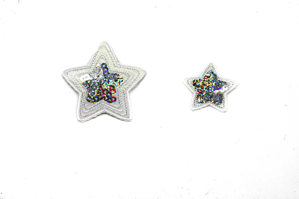 Sequins Heart and Star Patch Applique 1.75" or 2.50" | Shapes Patch Applique - Target Trim