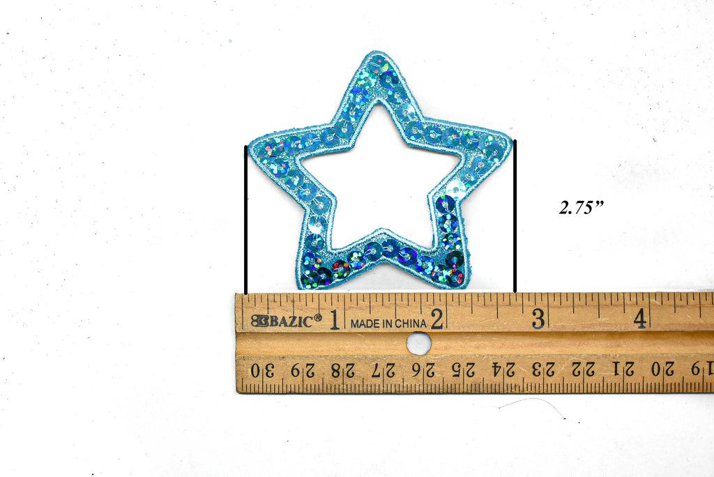 Sequins Heart and Star Patch Applique 1.75" or 2.50" | Shapes Patch Applique - Target Trim