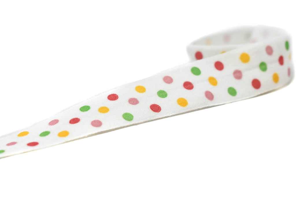 Polka Dot Fold-Over Elastic Trim 0.63" - 1 Yard
