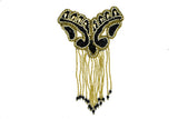 Beaded Dangling Fringe Applique 8.50" x 5.50" - Applique