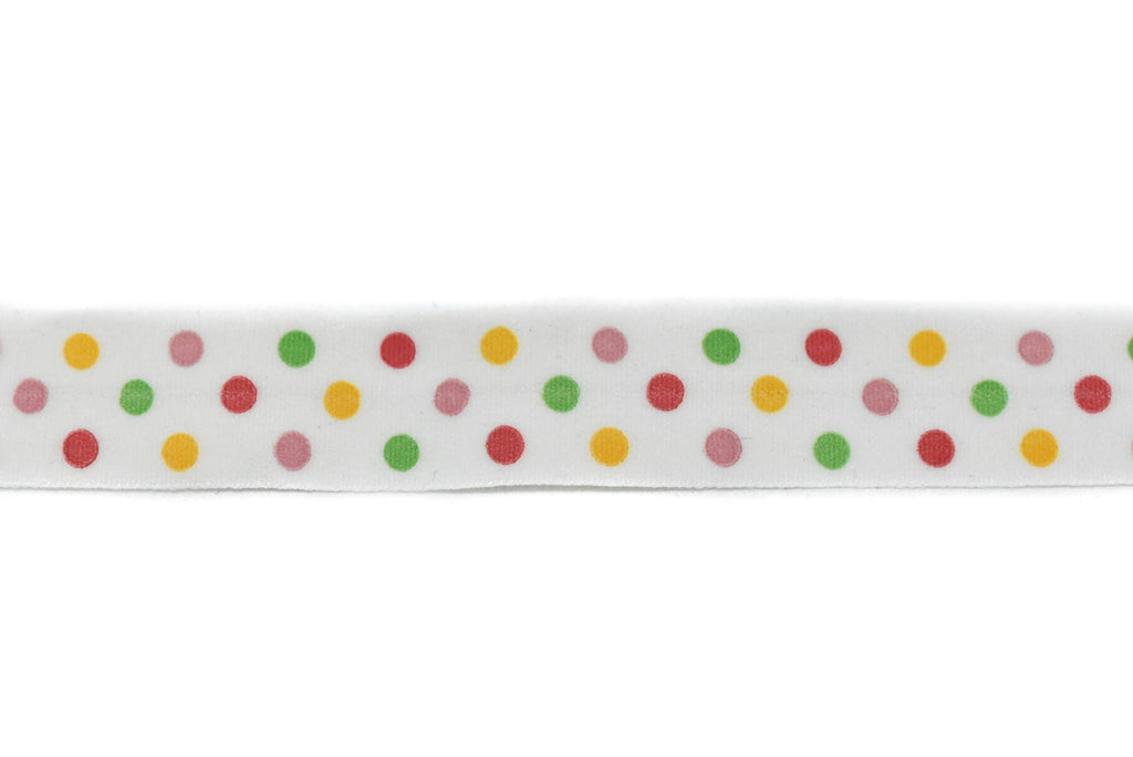 Polka Dot Fold-Over Elastic Trim 0.63" - 1 Yard