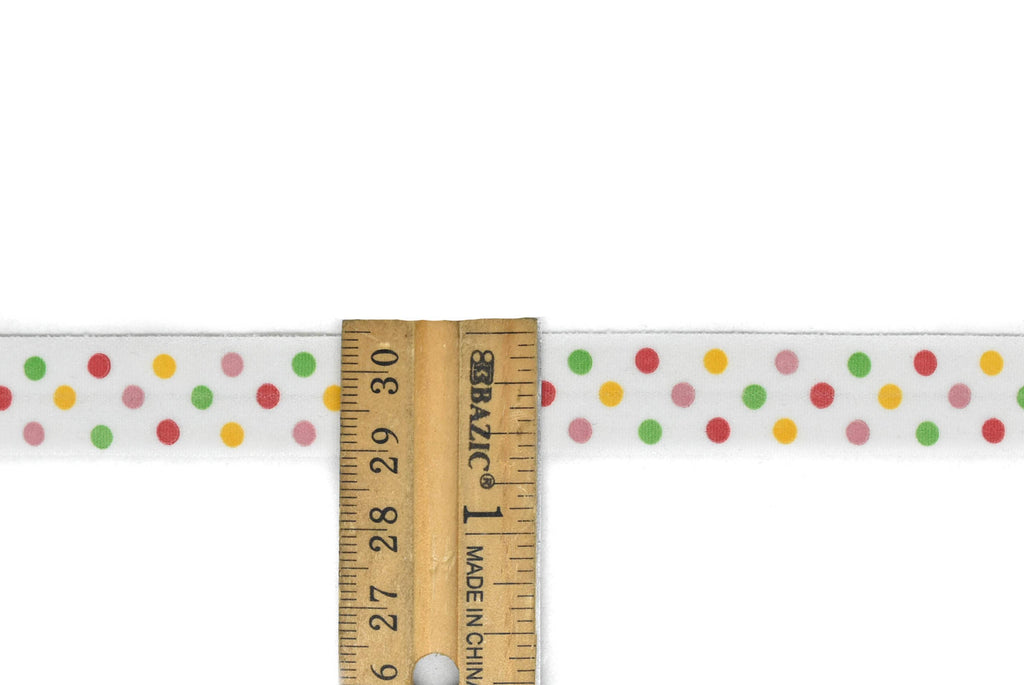 Polka Dot Fold-Over Elastic Trim 0.63" - 1 Yard
