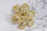 Gold Flower Buckle w/Colorful Rhinestones