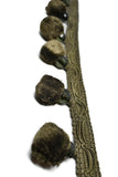 Army Green Pom-Pom Tassel Fringe Trim -  Trim