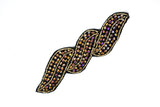 Leaf Rhinestone Beaded Applique 6" x 1.90" | Leaf Patch Applique - Target Trim