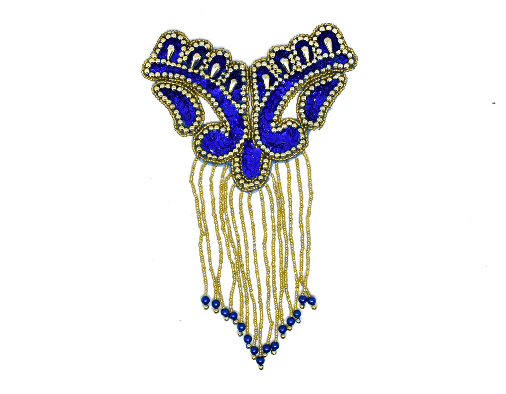 Beaded Dangling Fringe Applique 8.50" x 5.50" - Applique
