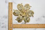 Gold Flower Buckle w/Colorful Rhinestones