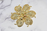 Gold Flower Buckle w/Colorful Rhinestones