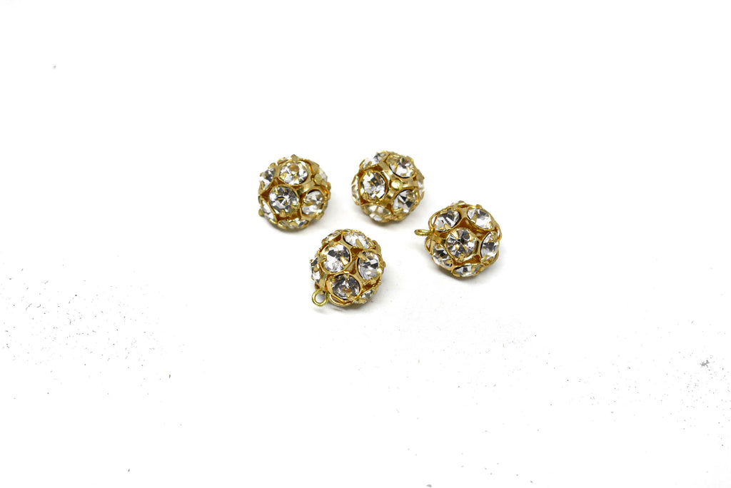 Gold Rhinestone Button Target Trim