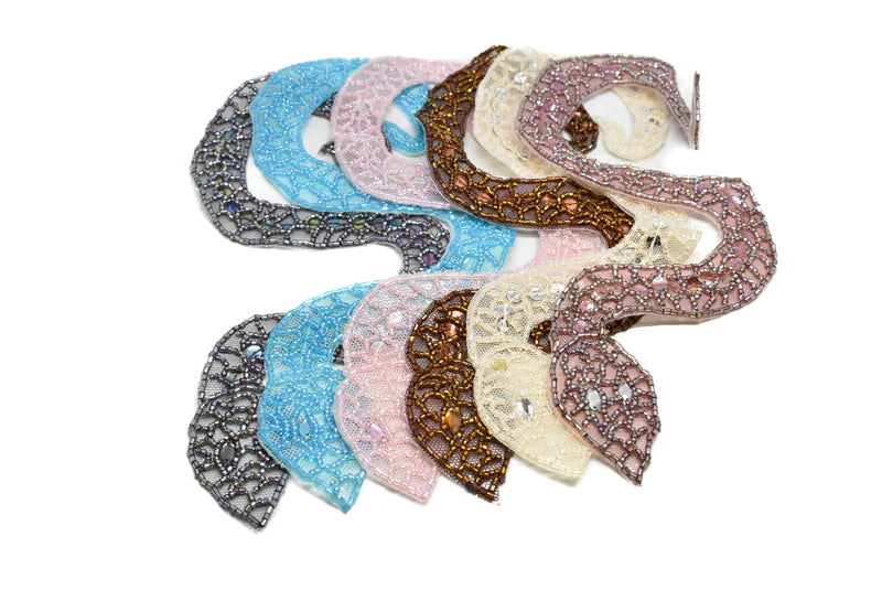 Beaded Snake Applique with Sequins 10" x 1.50" | Snake Patch Applique - Target Trim