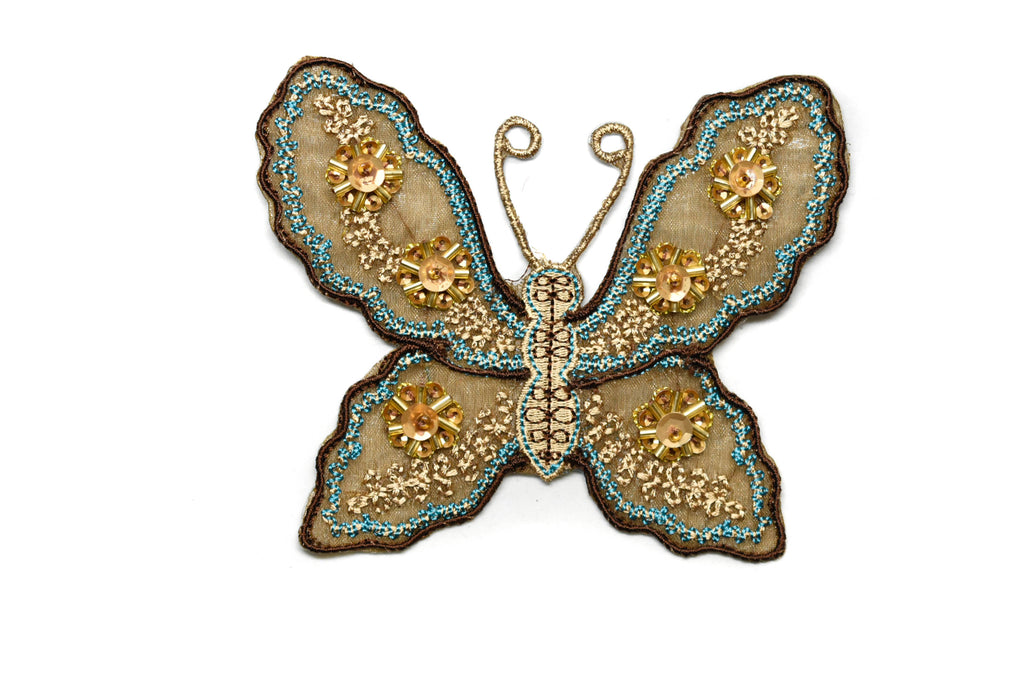 Beaded Sequins Butterfly Applique 4.25" x 3.50" - Butterfly Patch | Butterfly Applique - Target Trim