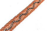 Rhinestone Trim made Raffia (Straw-like) Material 1"  - 1 Yard